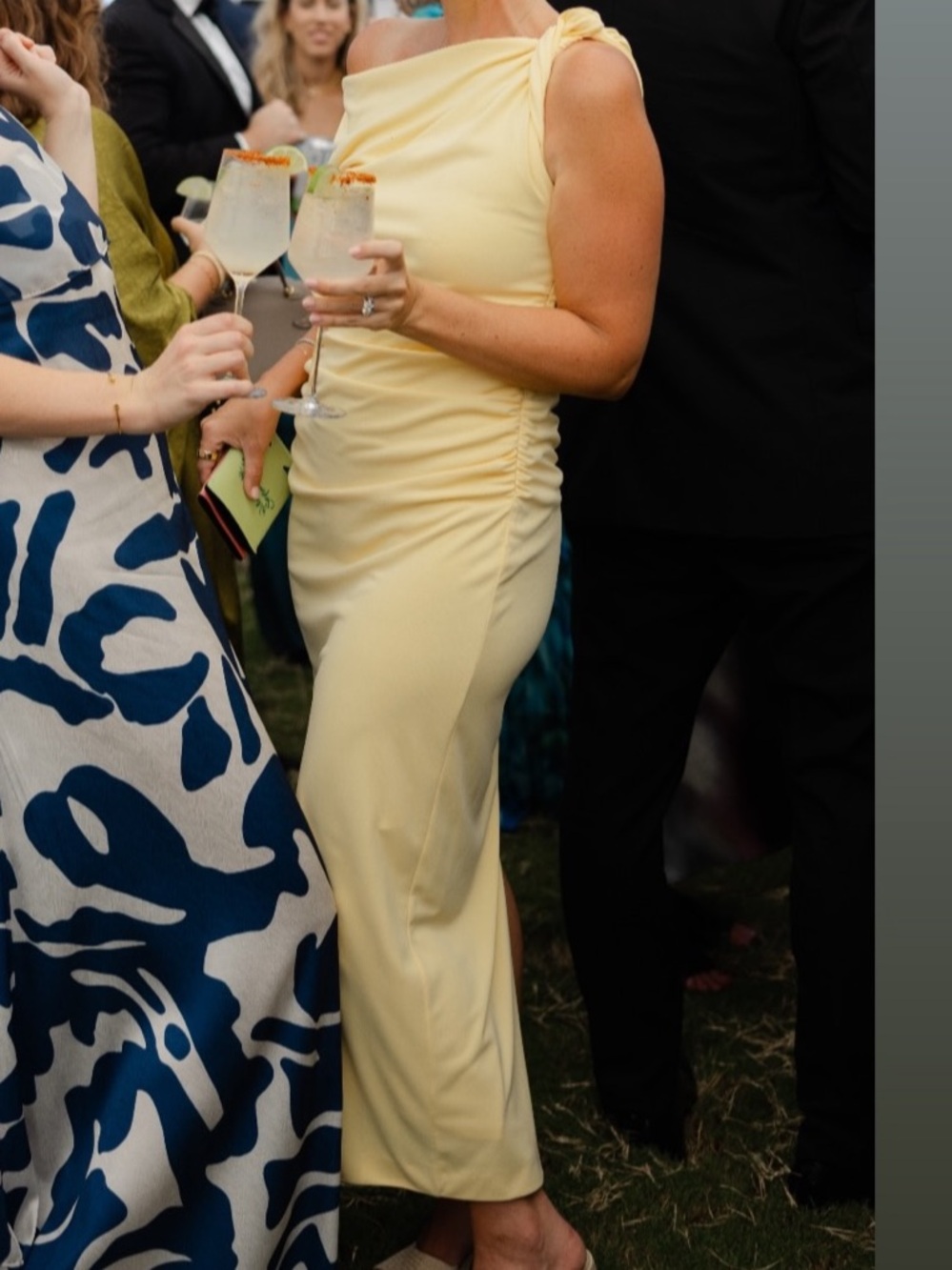 ZARA asymmetric yellow dress